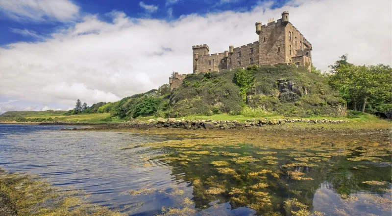 Dunvegan Castle beside the loch on the Isle of Skye
