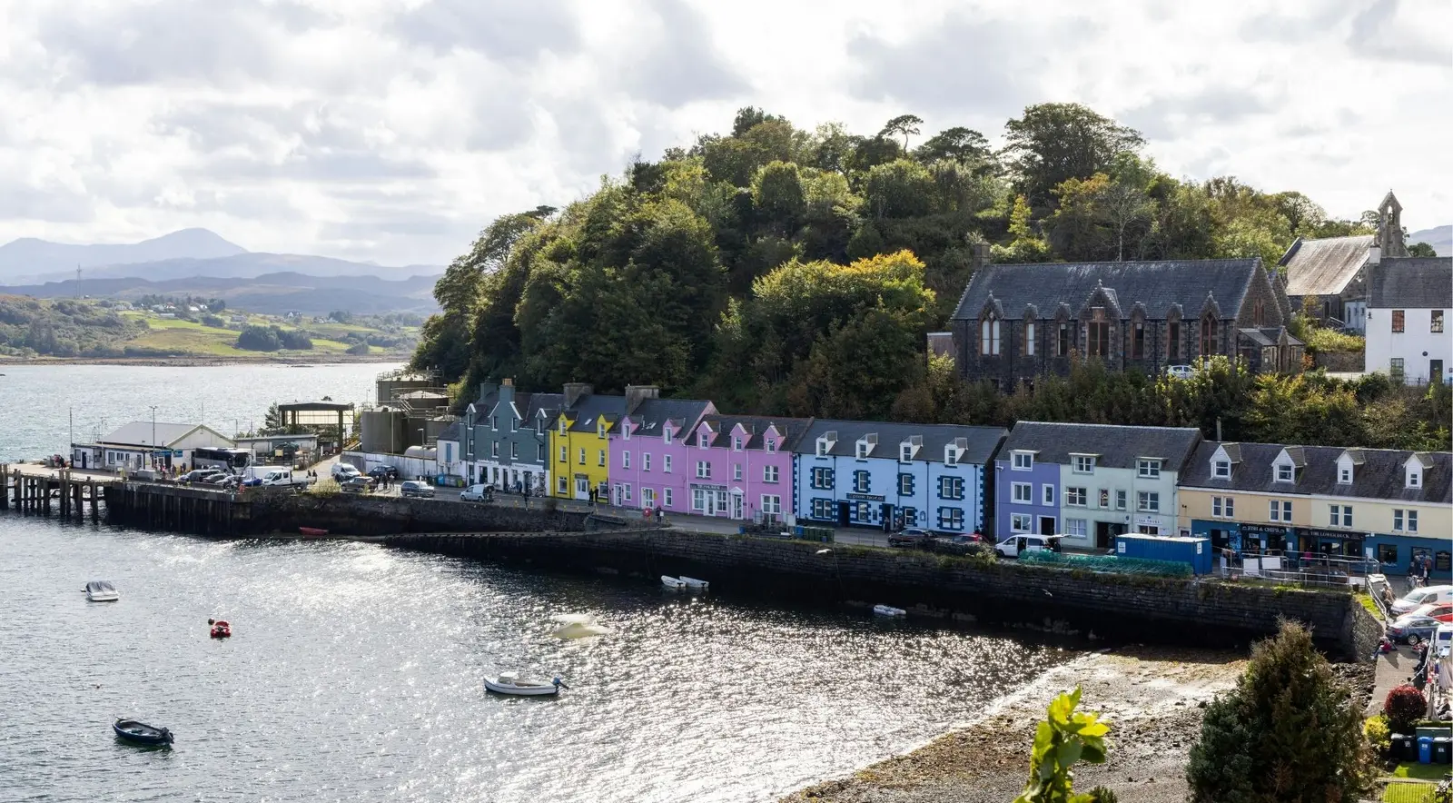 Portree harbour on the Isle of Skye, the overnight base several multi-day tours use